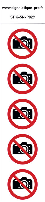 Panneau Interdiction de photographier 5N
