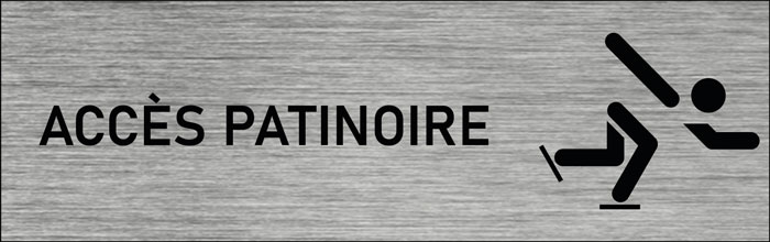 Plaque de porte Accès patinoire