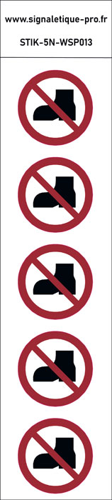 Panneau Pas de chaussures de ville 5N