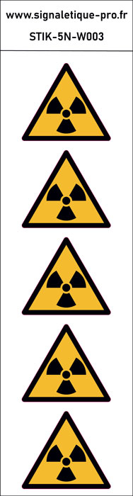 Panneau Matières radioactives ou radiations ionisantes 5N
