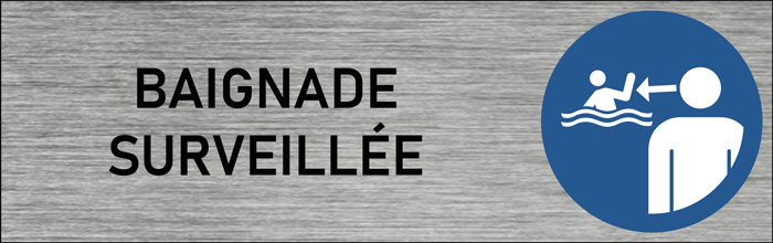 Plaque de porte Baignade surveillée