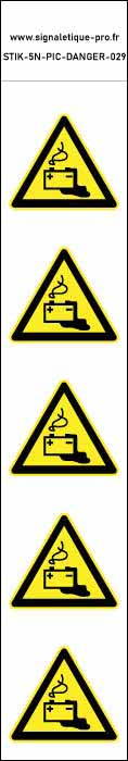 Panneau Autocollants Danger batterie – 5N