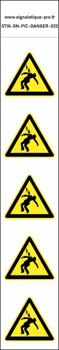 Panneau Autocollants Danger électrocution – 5N