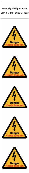 Panneau Autocollants Danger de mort haute tension – 5N
