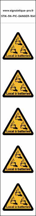 
Panneau Autocollants Danger local à batteries – 5N