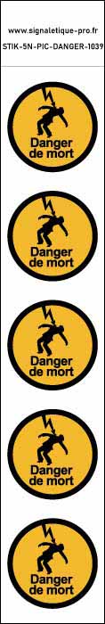 Panneau Autocollants Danger de mort par électrocution 2 – 5N