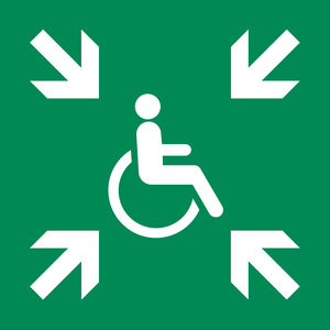 Pictogramme Refuge temporaire d'évacuation ISO 7010 E024