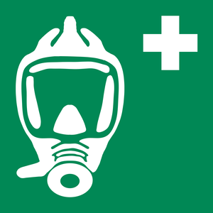 Pictogramme Appareil respiratoire d'évacuation d'urgence ISO 7010 E029