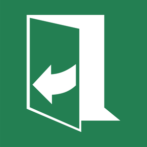 Pictogramme La porte s'ouvre en tirant côté droit ISO 7010 E058