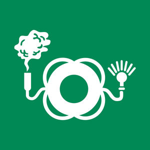 Pictogramme Bouée de sauvetage avec lumière et fumée ISO 7010 E068