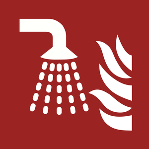 Panneau protection incendie Applicateur de brouillard d'eau ISO 7010 F011