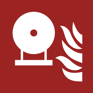 Pictogramme Bouteille fixe d'extinction d'incendie ISO 7010 F013
