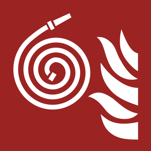 Pictogramme Lance d'incendie non raccordée ISO 7010 F019