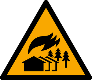 Panneau danger Zone de grand incendie ISO 7010 W073