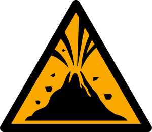 Pictogramme Zone de volcan actif ISO 7010 W075