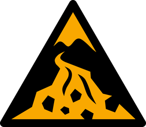 Pictogramme Zone de coulée de débris ISO 7010 W076