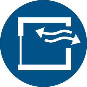 Pictogramme Assurer une ventilation continue ISO 7010 M057