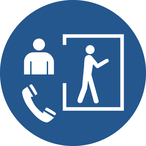 Pictogramme Entrée uniquement avec superviseur à l'extérieur ISO 7010 M058
