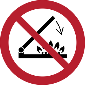 Pictogramme Ne pas fermer le couvercle lorsque les brûleurs sont en fonctionnement ISO 7010 P073