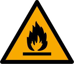 Panneau danger matière inflammable ISO 7010 W021-1