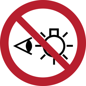 Panneau interdiction regarder fixement source lumineuse ISO 7010 P075
