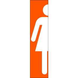 STICKER Toilette femme fond orange
