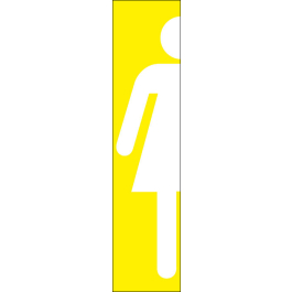 STICKER Toilette femme fond jaune