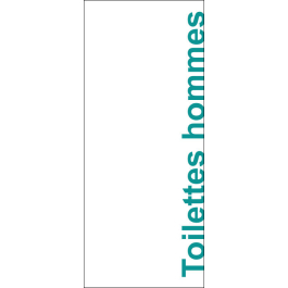 STICKER Toilettes hommes modèle texte couleur bleu vert