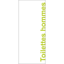 STICKER Toilettes hommes modèle texte vert clair