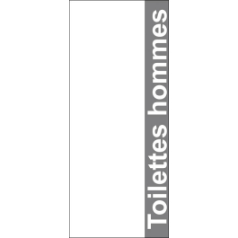 STICKER Toilettes hommes modèle texte fond gris