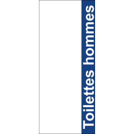 STICKER Toilettes hommes modèle texte fond bleu foncé