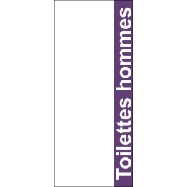 STICKER Toilettes hommes modèle texte fond violet