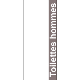 STICKER Toilettes hommes modèle texte fond taupe