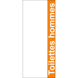 STICKER Toilettes hommes modèle texte fond orange