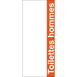 STICKER Toilettes hommes modèle texte fond couleur orange