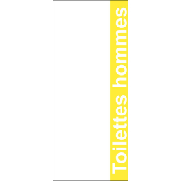 STICKER Toilettes hommes modèle texte fond jaune