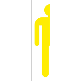 STICKER Toilette homme jaune