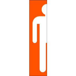 STICKER Toilette homme fond orange
