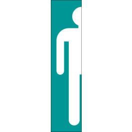 STICKER Toilette homme fond bleu vert