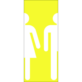 STICKER Toilette femme-homme fond jaune