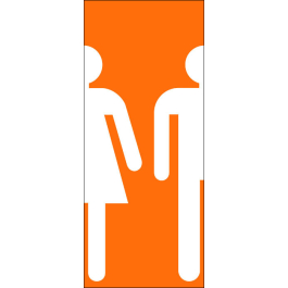 STICKER Toilette femme-homme fond orange