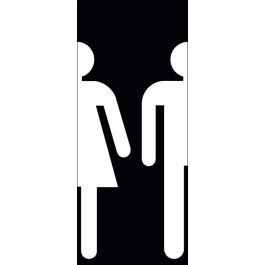 STICKER Toilette femme-homme fond noir