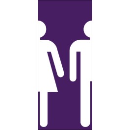 STICKER Toilette femme-homme fond violet