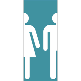 STICKER Toilette femme-homme fond bleu vert
