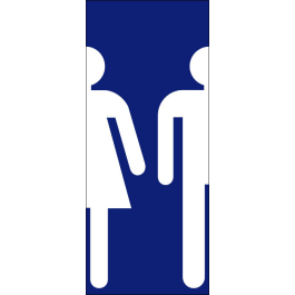 STICKER Toilette femme-homme fond bleu foncé
