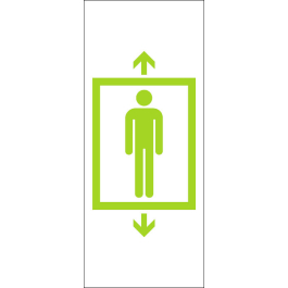 STICKER ascenseur-solo vert clair