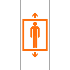 STICKER orange ascenseur-solo