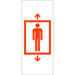 STICKER ascenseur-solo orange