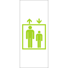 STICKER ascenseur homme enfant vert clair