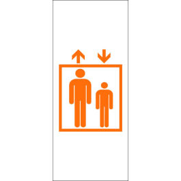 STICKER orange ascenseur homme enfant